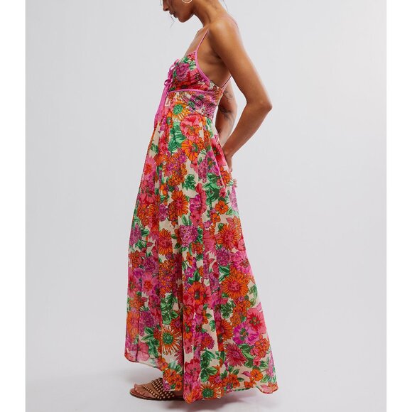 🎉LAST CHANCE🎉 FREE PEOPLE Dream Weaver Maxi Dress / Ivory Combo - Picture 2 of 6